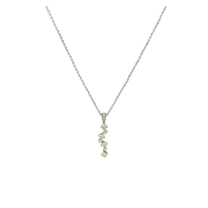 K18YG＆Pt900コンビ ダイヤモンド0.34ct&0.09ctペンダント