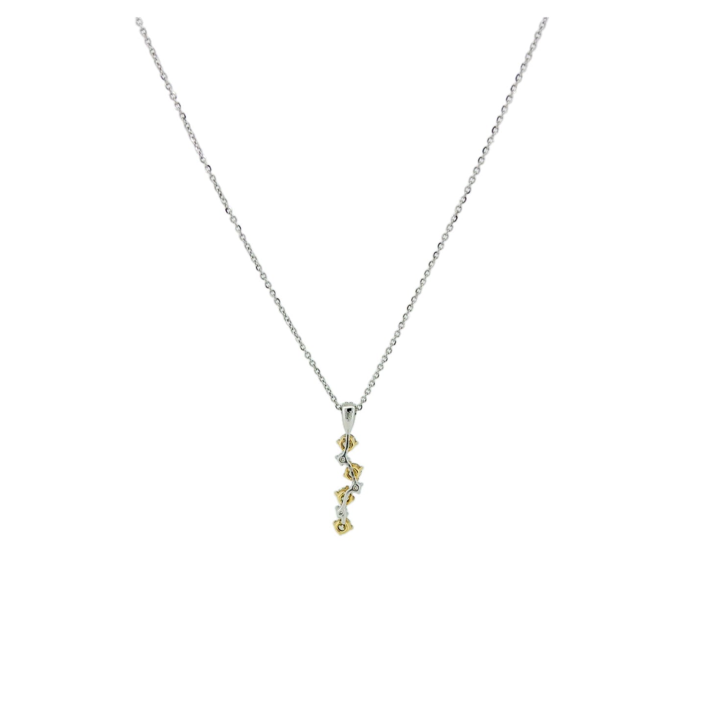 K18YG＆Pt900コンビ ダイヤモンド0.34ct&0.09ctペンダント