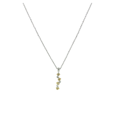 K18YG＆Pt900コンビ ダイヤモンド0.34ct&0.09ctペンダント