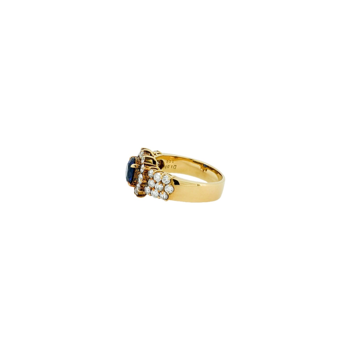 スリランカ産ロイヤルブルーサファイア1.01ct K18YGリング